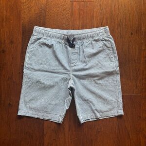Land’s End Boys Seersucker Striped Shorts Blue & White | Size L